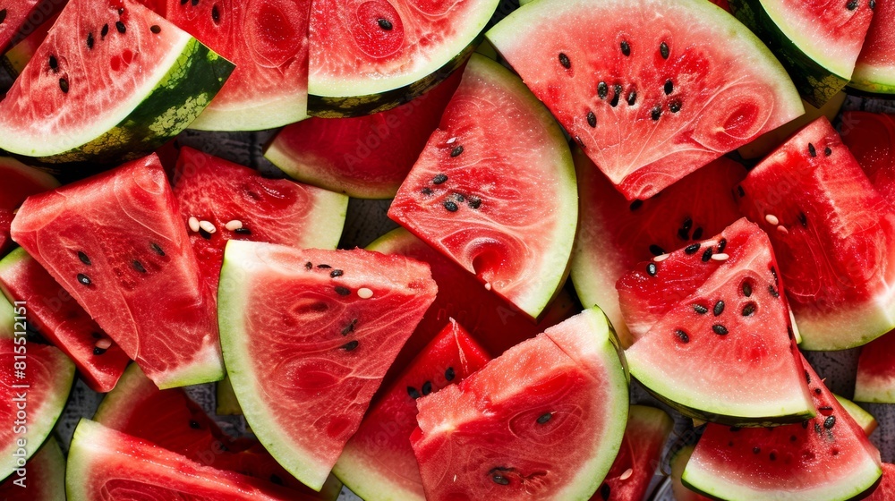 Many slices of fresh watermelon, summer concept Many slices of fresh watermelon, summer concept
