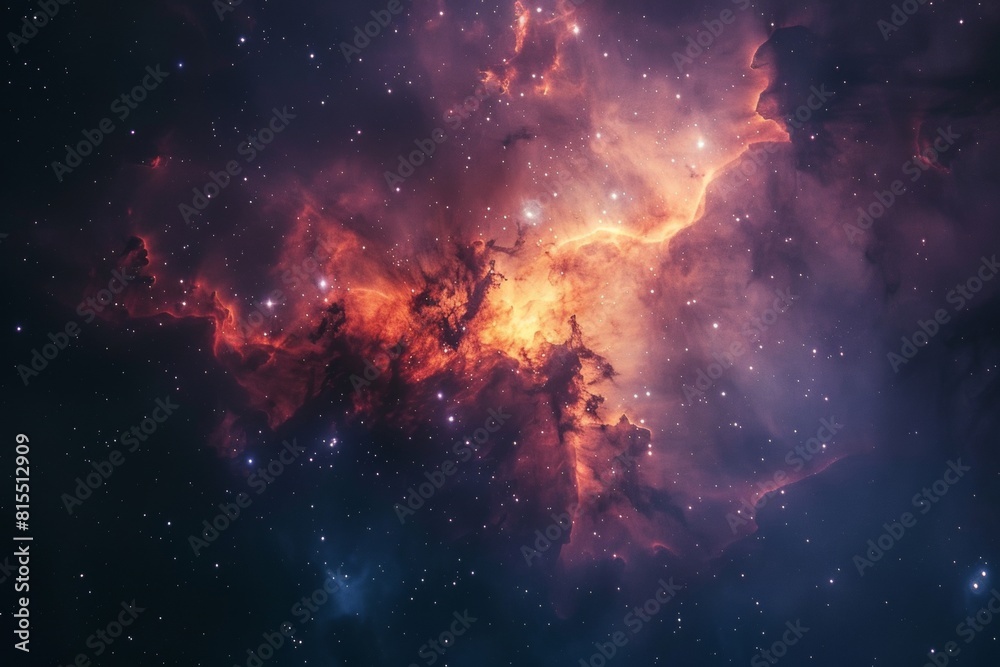 Naklejka premium A nebula illuminated from within, revealing subtle internal structures, ideal for conveying a sense of mystery