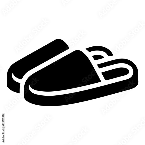 "Minimalist Black Slippers Icon: A Stylish and Simple Design for Modern Comfort"