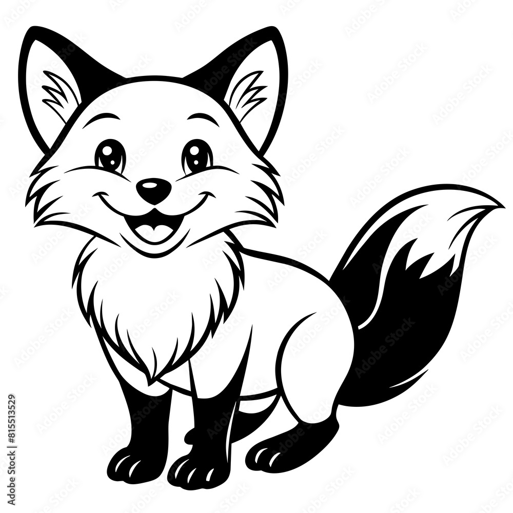 Fototapeta premium cartoon cute smiling fox