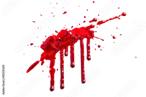 blood or paint splatters isolated on white background,graphic resources,halloween concept	
