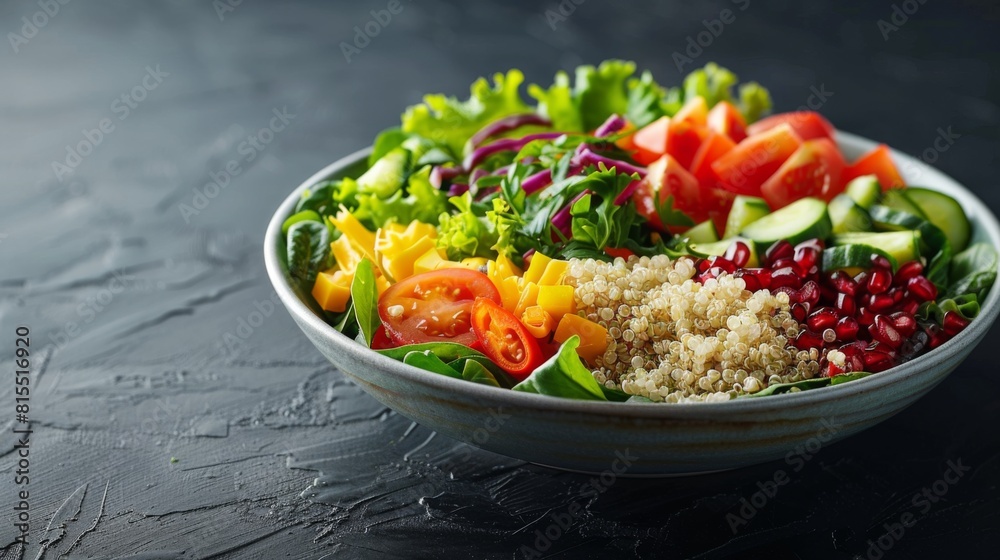 a colorful salad bowl with fresh vegetables and quinoa a colorful salad bowl with fresh vegetables and quinoa
