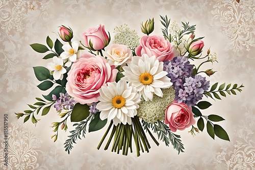 A stunning flat lay of delicate flowers in a range of vibrant colors, creating a beautiful and romantic scene.