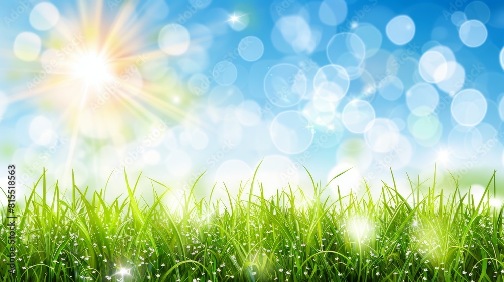 Obraz premium Abstract spring, summer grass meadow field. Beautiful fresh nature landscape environment.