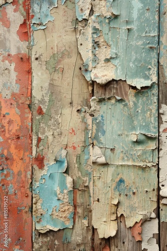 Peeling paint texture, layers of color, a sense of weathered history © ktianngoen0128