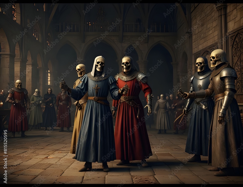 Naklejka premium Middle Ages - Danse of Death 8 generate ai