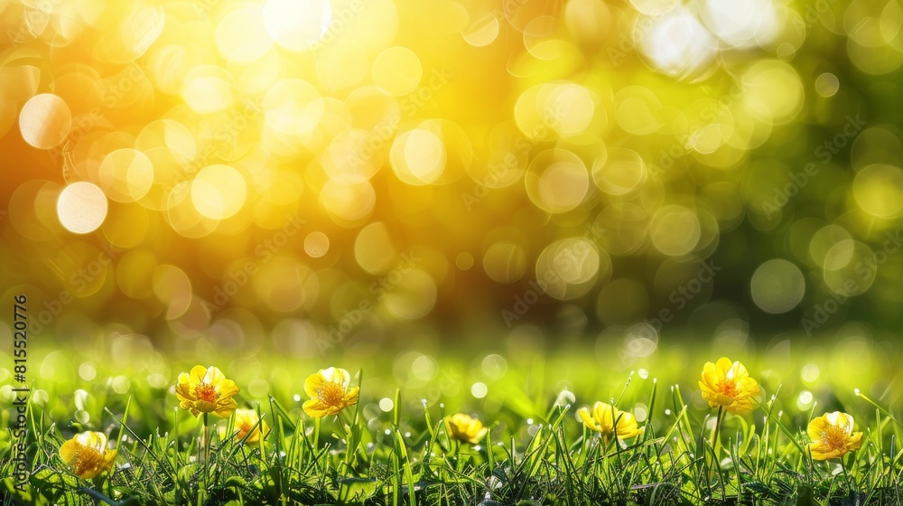 Obraz premium Abstract spring, summer grass meadow field. Beautiful fresh nature landscape environment.