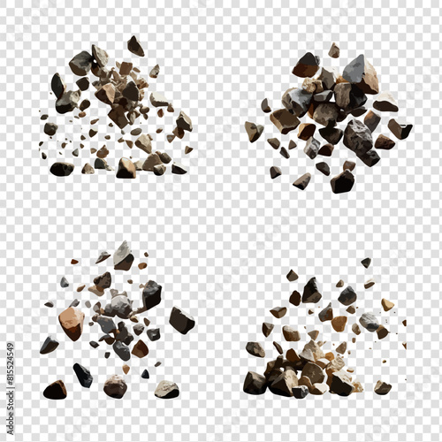 Set stones on a transparent background