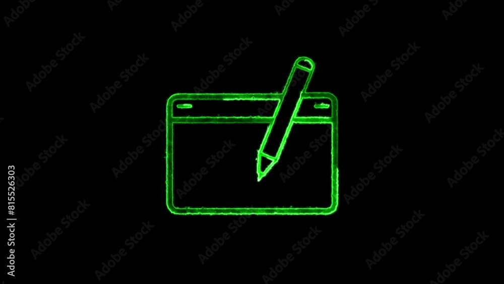 Pen Writing On Paper List Agile Element animated lime icon on white background Pen Writing On Paper List Agile Element animated lime icon on white background