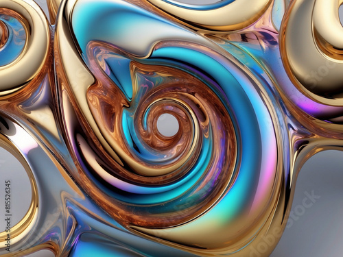 Holographic Liquid Metal Art, Freeform Twisted Spirals