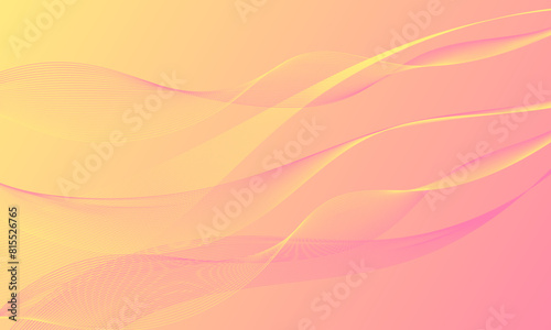 yellow pink lines wave curves with soft gradient abstract background