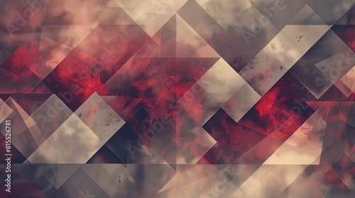 astral geometric background, light silver and crimson red