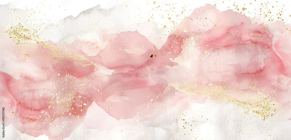 Deluxe blush pink & ivory watercolor illustrations with golden details.