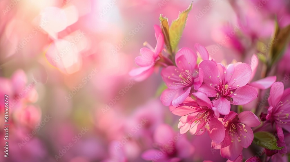 Pink cherry blossoms bloom abundantly in the spring Pink cherry blossoms bloom abundantly in the spring