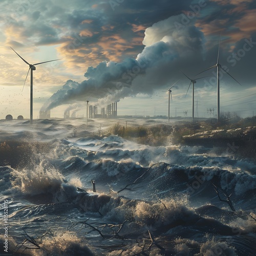 Renewable Energy Infrastructures Resilience A Series of Photographs Capturing the Defiance Against photo