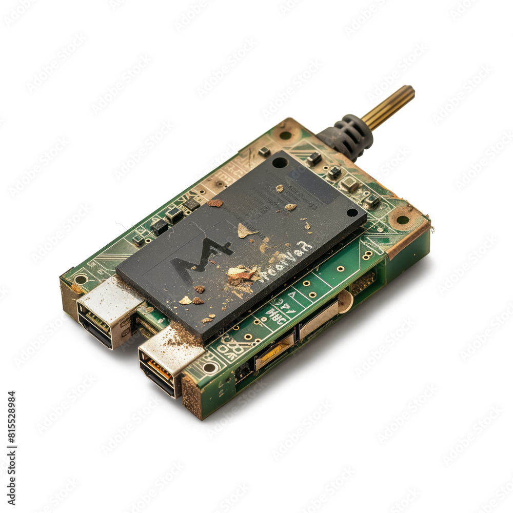Broken Wireless Router Transparency Wi-Fi adapter with visible defects on transparent background Stock ...