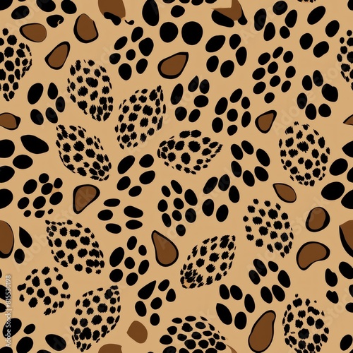Seamless pattern of elegant cheetah spots on a neutral background  Generative AI