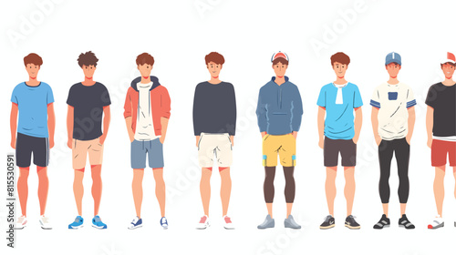 Men avatars with sportswear and casual cloth design