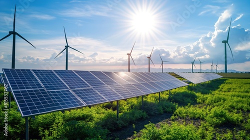 solar panels and turbines