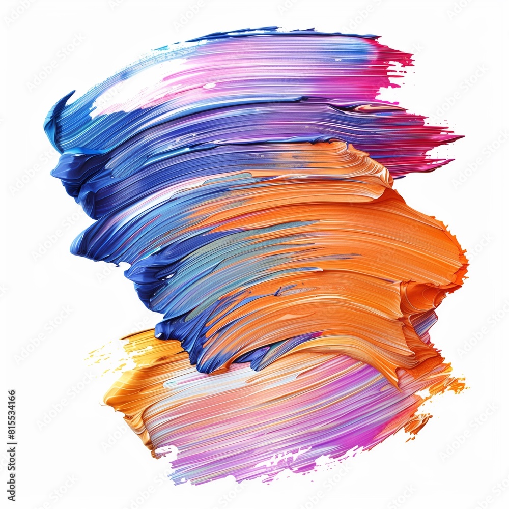 Realistic vibrant colorful brush strokes, a variety of vector photos generated by AI.