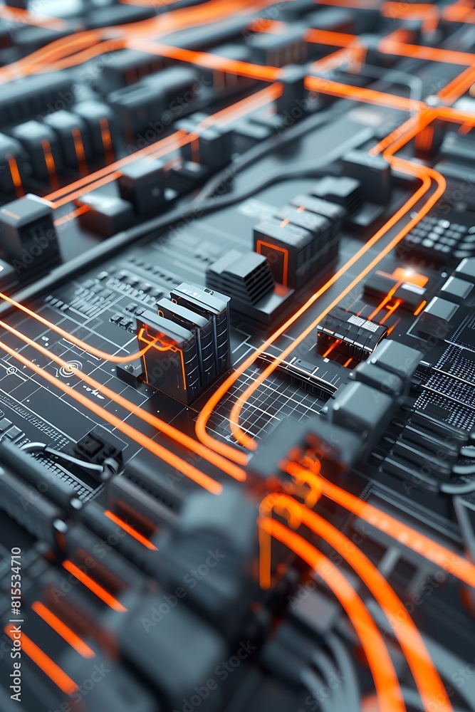 A visualization of a high-speed internet infrastructure A visualization of a high-speed internet infrastructure