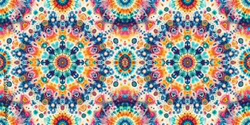 Kaleidoscope Swirl: A Psychedelic Watercolor Repeating Texture