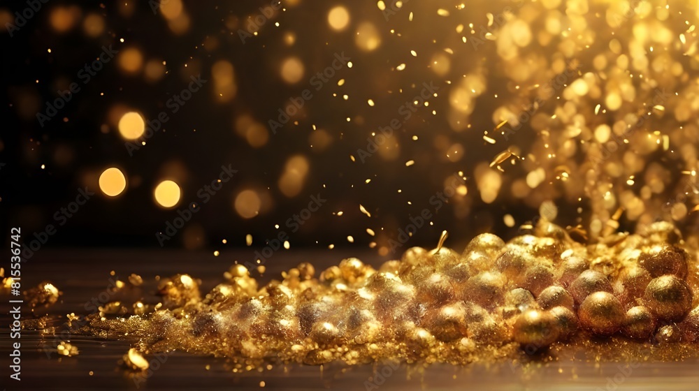 golden christmas background christmas lights background Generative Ai golden christmas background christmas lights background Generative Ai