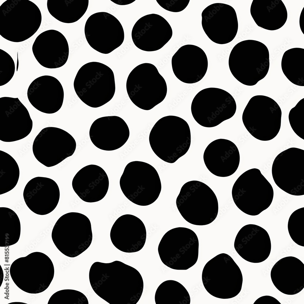 Seamless pattern of playful dalmatian spots in classic black and white, Generative AI Seamless pattern of playful dalmatian spots in classic black and white, Generative AI