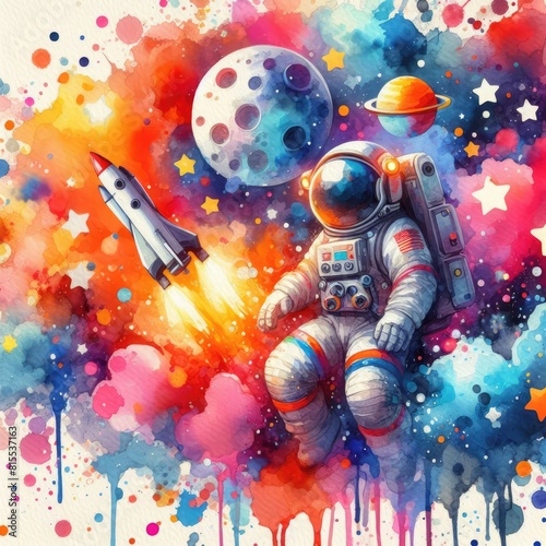 Astronaut Painting Dreams in the Cosmos © edisetiawan.id