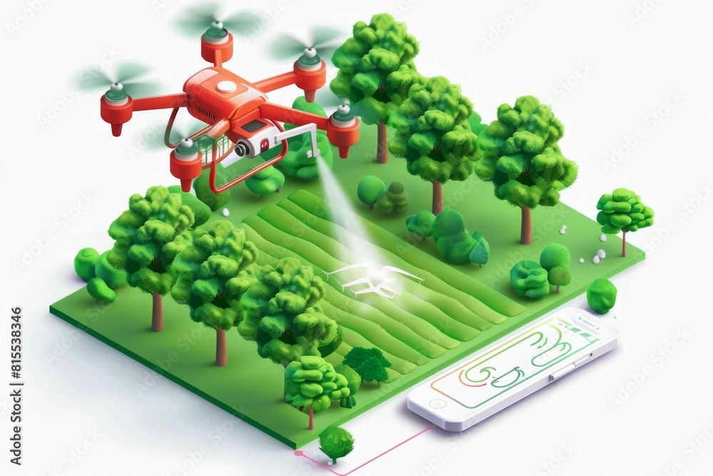 Smart farming uses automated drones for agricultural crop inspection ...