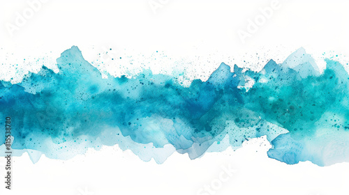 Abstract blue watercolor paint background © F