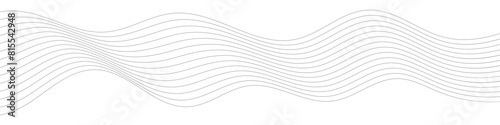 Thin line wavy abstract vector background. Curve wave seamless pattern. Line art striped graphic template. Futuristic technology concept. Vector illustration. 