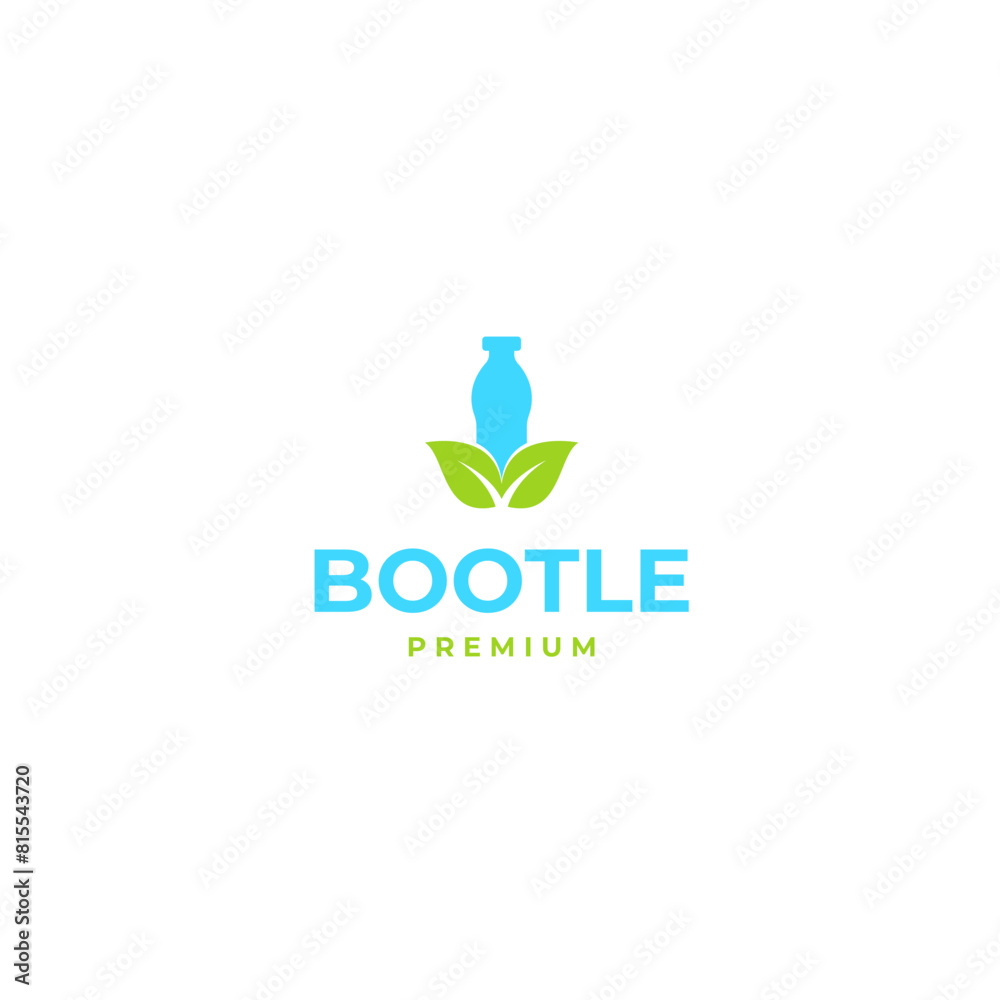 Bootle icon with leaf logo design template vector illustration idea Bootle icon with leaf logo design template vector illustration idea