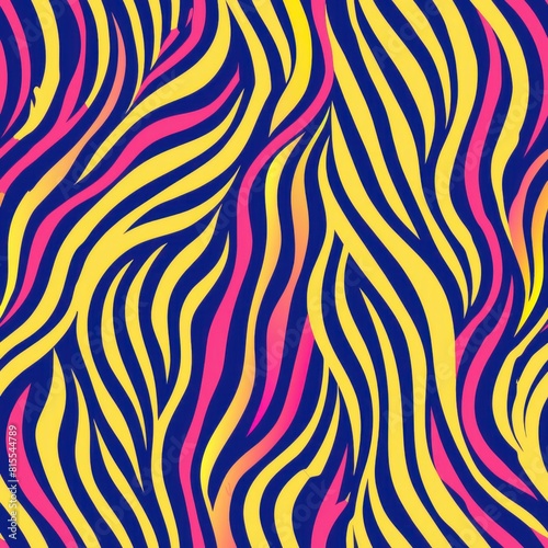 Seamless pattern of vibrant zebra stripes with a modern twist  Generative AI