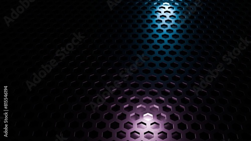 Abstract hexagon 3d wall with light ffects