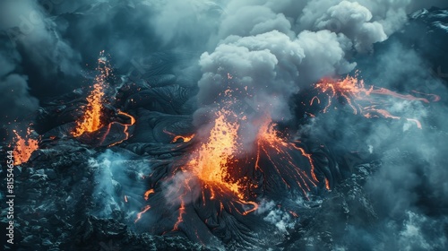 Evocative Memorial Day setting with lava and smoke  a symbolic representation of the brave soldiers who gave their lives for our freedom