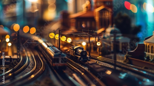 Creative Miniature Train Set with Intricate Detailing and Tiny Structures photo