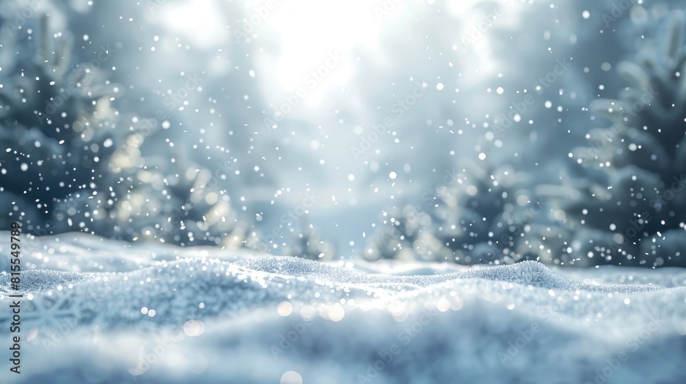 Snowy white Christmas background with blurred snowfall Snowy white Christmas background with blurred snowfall
