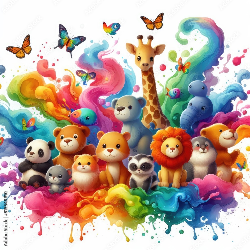 Zoo Fun: Cartoon Animal Design with Watercolor Technique Zoo Fun: Cartoon Animal Design with Watercolor Technique