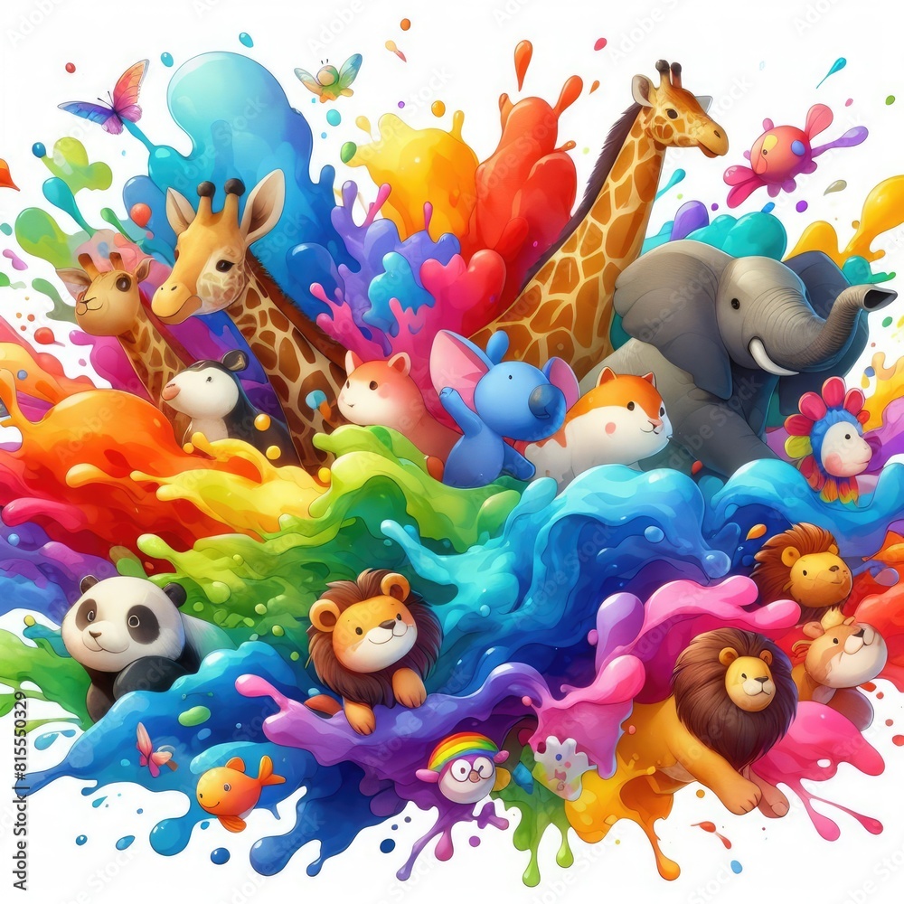 Zoo Fun: Cartoon Animal Design with Watercolor Technique Zoo Fun: Cartoon Animal Design with Watercolor Technique
