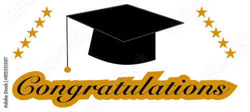 Congratulations graduates vector illustration. Class of 2024 trendy design template with graduation cap and lettering isolated on white background. Grad ceremony hand drawn typography.