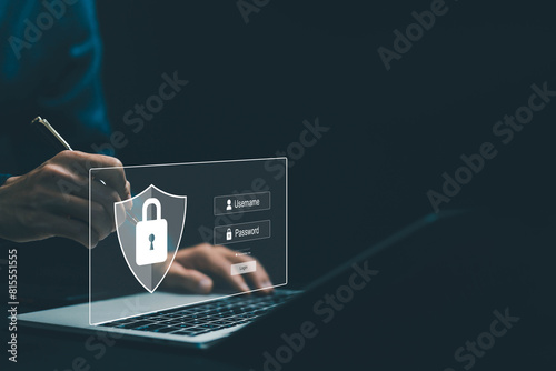 lock mark cyber security technology digital information. cybersecurity internet. concept of secure data from crime, virus cyber, protect attacks from a hacker, password privacy on an online system