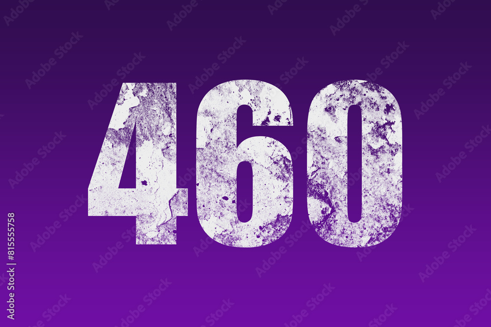 flat white grunge number of 460 on purple background. flat white grunge number of 460 on purple background.