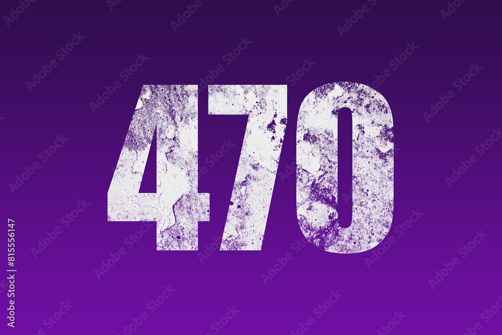 flat white grunge number of 470 on purple background. flat white grunge number of 470 on purple background.