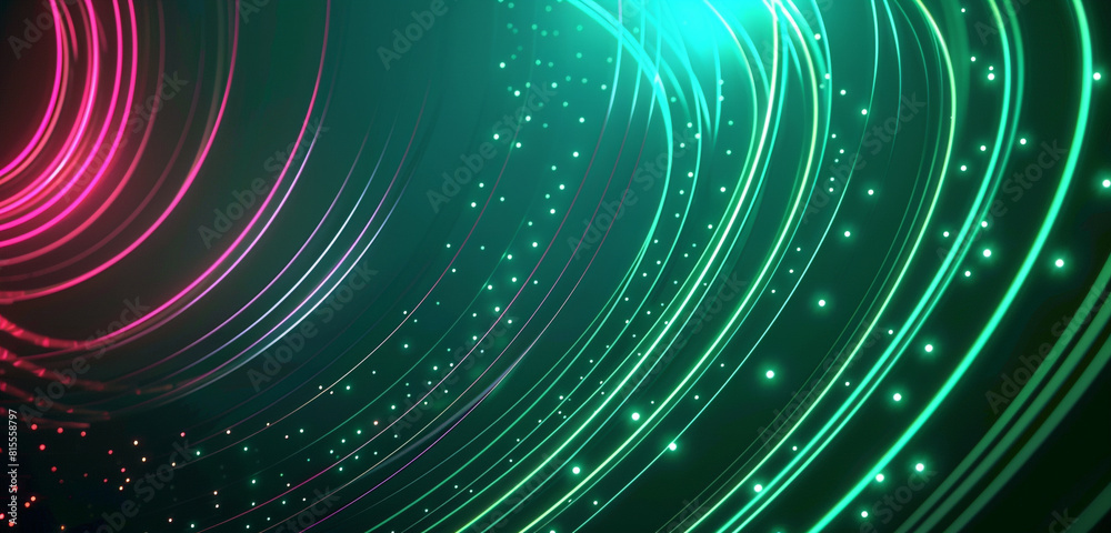 Dynamic tech neon coral and dark green circles. Dynamic tech neon coral and dark green circles.