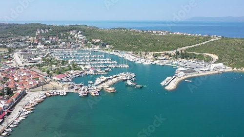 Sigacik Marina in the Cittaslow City Seferihisar Drone video, Izmir Turkey