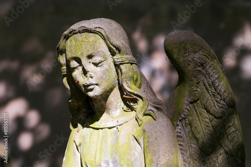 Obraz na płótnie Historic Statue on the mystery old Prague Cemetery, Czech Republic w salonie