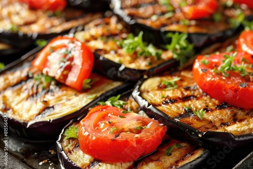 Enjoy the Texture of Grilled Eggplant with the Juiciness of Freshly Sliced Tomatoes