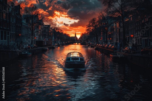 Spring's Radiance Illuminates Amsterdam's Sunset