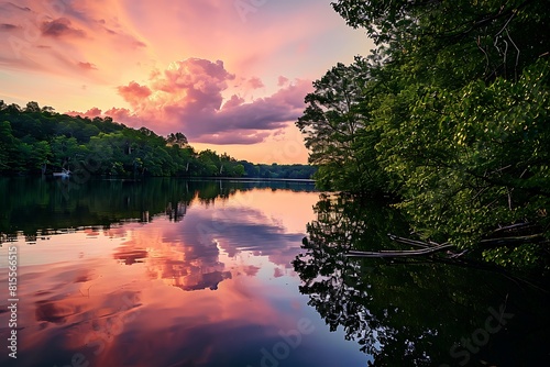 sunset on the lake © Usman